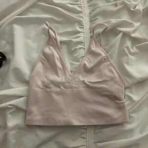 Light Pink Ribbed Crop Top